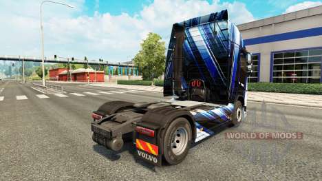 Скин Blue Stripes на тягач Volvo для Euro Truck Simulator 2