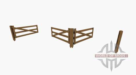 Деревянные ворота с калиткой и забором для Farming Simulator 2017
