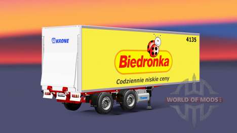 Полуприцеп-рефрижератор Krone Biedronka для Euro Truck Simulator 2