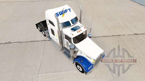 Скин Swift Transportation v1.1 на Kenworth W900 для American Truck Simulator