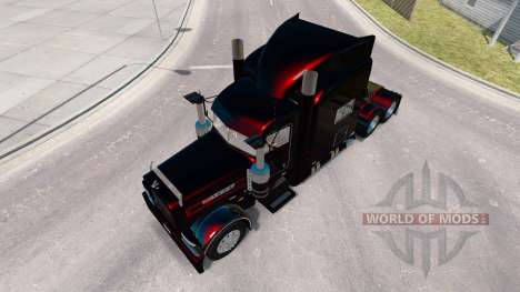 Скин Black Metallic Stripes на Peterbilt 389 для American Truck Simulator