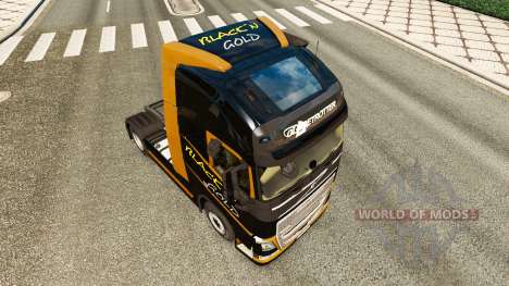 Скин Black Gold на тягач Volvo для Euro Truck Simulator 2