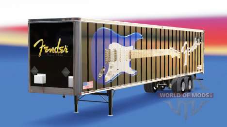 Скин Fender Guitars на полуприцеп для American Truck Simulator