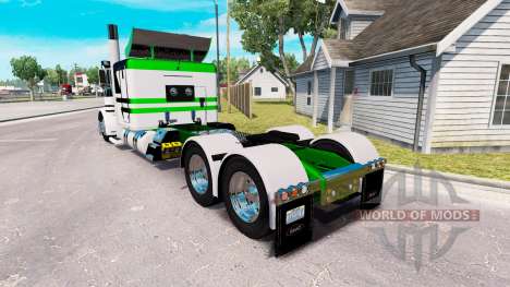 Скин White-metallic green на тягач Peterbilt 389 для American Truck Simulator