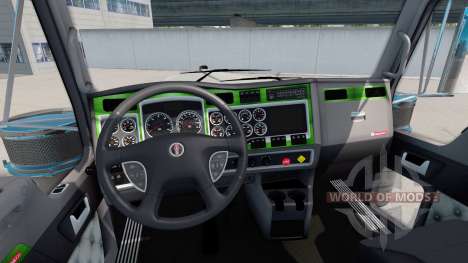 Интерьер Green-gray для Kenworth W900 для American Truck Simulator