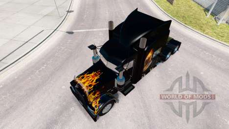 Скин Ghost Rider v2.0 на тягач Peterbilt 389 для American Truck Simulator
