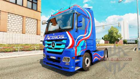 Скин Blue Edition на тягач Mercedes-Benz для Euro Truck Simulator 2