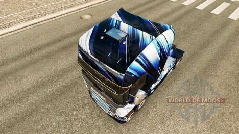 Скин Blue Stripes на тягач Scania для Euro Truck Simulator 2