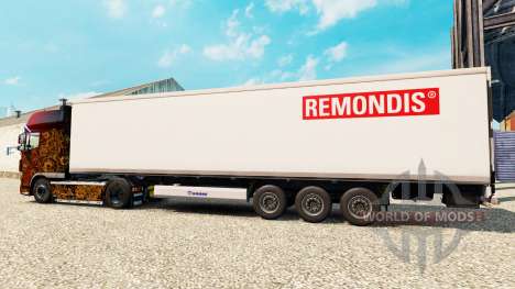 Скин Remondis на полуприцеп-рефрижератор для Euro Truck Simulator 2