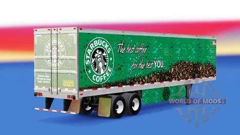 Скин Starbucks Coffee на полуприцеп для American Truck Simulator