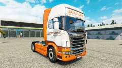 Скин Excellence Transportes на тягач Scania для Euro Truck Simulator 2