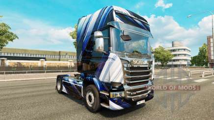 Скин Blue Stripes на тягач Scania для Euro Truck Simulator 2