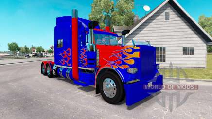 Скин Optimus Prime v2.0 на тягач Peterbilt 389 для American Truck Simulator