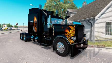 Скин Ghost Rider v2.0 на тягач Peterbilt 389 для American Truck Simulator