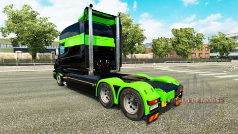 Скин Black-green на тягач Scania T для Euro Truck Simulator 2