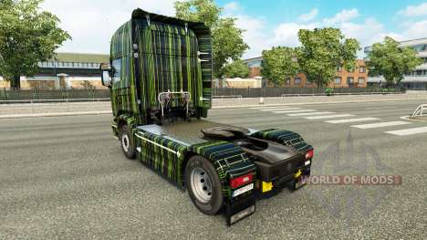 Скин Green Stripes на тягач Scania для Euro Truck Simulator 2