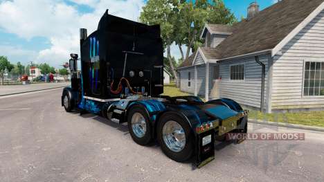 Скин Monster Energy Blue на тягач Peterbilt 389 для American Truck Simulator