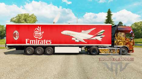 Скин Emirates Airlines на полуприцепы для Euro Truck Simulator 2