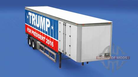 Скин Trump 2016 на шторный полуприцеп для American Truck Simulator