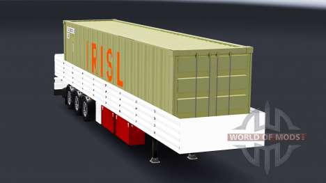 Бортовой полуприцеп с грузом контейнера для American Truck Simulator