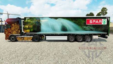 Скин Spar Natur Pur на шторный полуприцеп для Euro Truck Simulator 2
