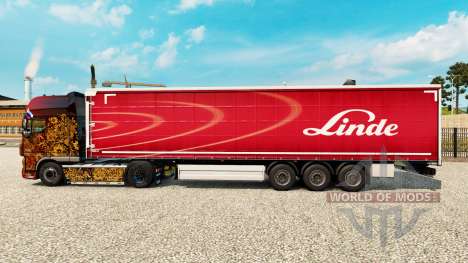 Скин Linde на шторный полуприцеп для Euro Truck Simulator 2