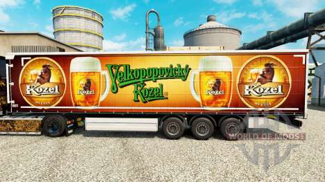 Скин Velkopopovicky Kozel на полуприцепы для Euro Truck Simulator 2