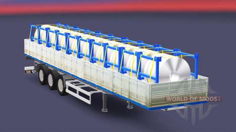 Бортовой полуприцеп с грузом стальных рулонов для Euro Truck Simulator 2