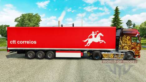 Скин CTT Correios de Portugal S.A на полуприцепы для Euro Truck Simulator 2