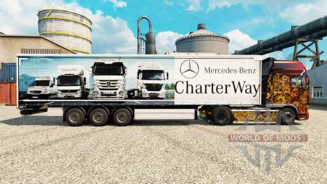 Скин Mercedes-Benz Charter Way на полуприцепы для Euro Truck Simulator 2