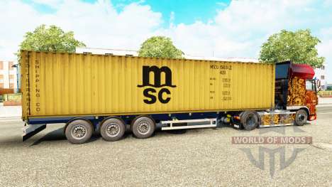 Полуприцеп-контейнеровоз MSC Crewing Services для Euro Truck Simulator 2