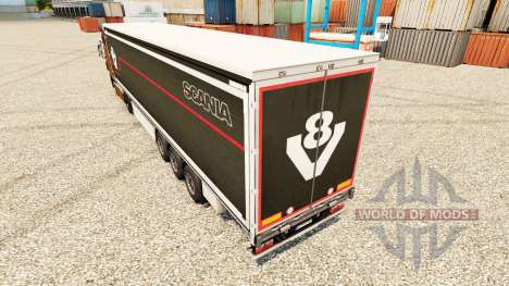 Скин Scania V8 на полуприцепы для Euro Truck Simulator 2