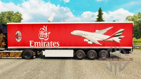 Скин Emirates Airlines на полуприцепы для Euro Truck Simulator 2