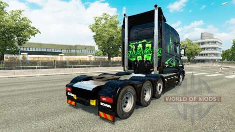 Скин Monster Energy v2 на тягач Scania T для Euro Truck Simulator 2