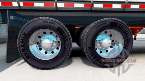 Хромированные колёсные диски у полуприцепов для American Truck Simulator