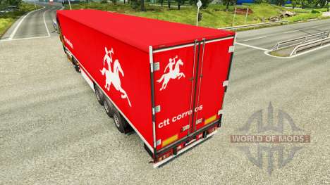 Скин CTT Correios de Portugal S.A на полуприцепы для Euro Truck Simulator 2