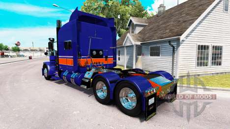 Скин Rollin Transport на тягач Peterbilt 389 для American Truck Simulator