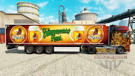 Скин Velkopopovicky Kozel на полуприцепы для Euro Truck Simulator 2
