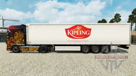 Скин Mr.Kipling на шторный полуприцеп для Euro Truck Simulator 2