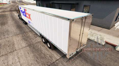 Скин FedEx на удлинённый полуприцеп для American Truck Simulator