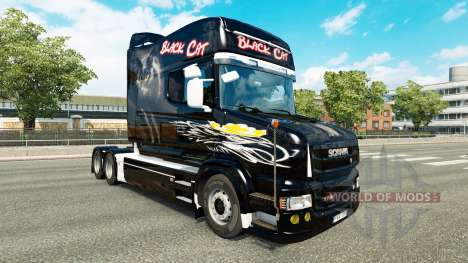 Скин Black Cat на тягач Scania T для Euro Truck Simulator 2