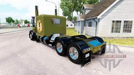 Скин WW2 Pinup на тягач Peterbilt 389 для American Truck Simulator