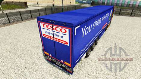 Скин Tesco на шторный полуприцеп для Euro Truck Simulator 2