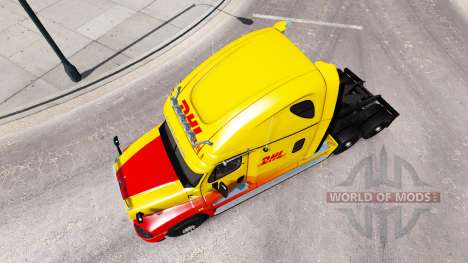 Скин DHL на тягач Freightliner Cascadia для American Truck Simulator