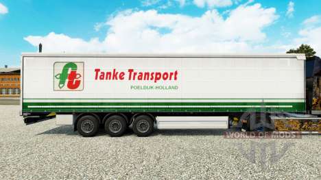 Скин Tanke Transport на шторный полуприцеп для Euro Truck Simulator 2