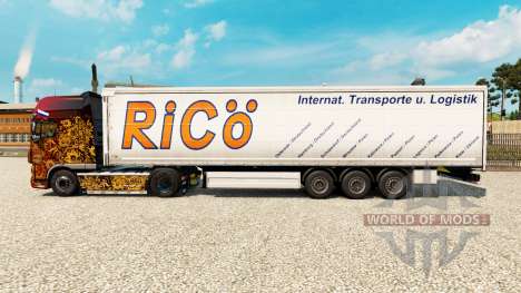 Скин Rico на шторный полуприцеп для Euro Truck Simulator 2