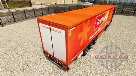 Скин IceLand на шторный полуприцеп для Euro Truck Simulator 2