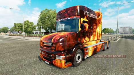 Скин Flames на тягач Scania T для Euro Truck Simulator 2