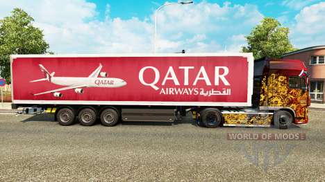 Скин Qatar Airways на полуприцепы для Euro Truck Simulator 2