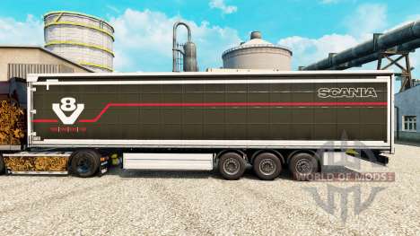 Скин Scania V8 на полуприцепы для Euro Truck Simulator 2